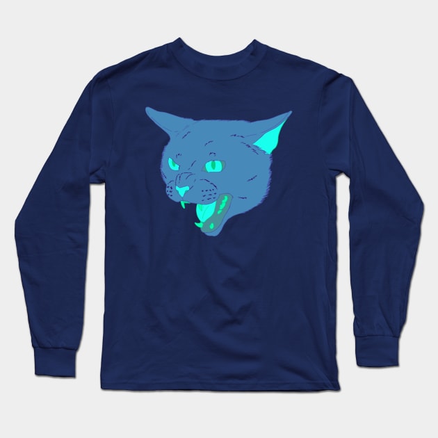 Vaporwave Cat - Slime Long Sleeve T-Shirt by Basicallyimbored